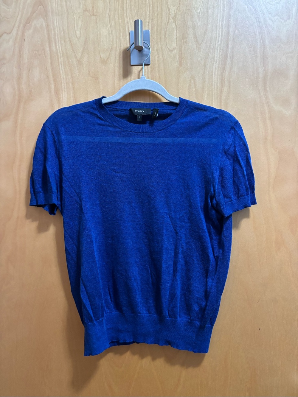 Theory Short-Sleeve Sweater Tee in Royal Blue